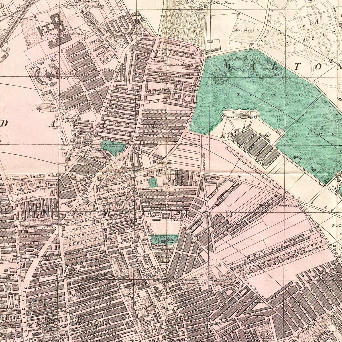 Historischer Stadtplan Liverpool um 1890