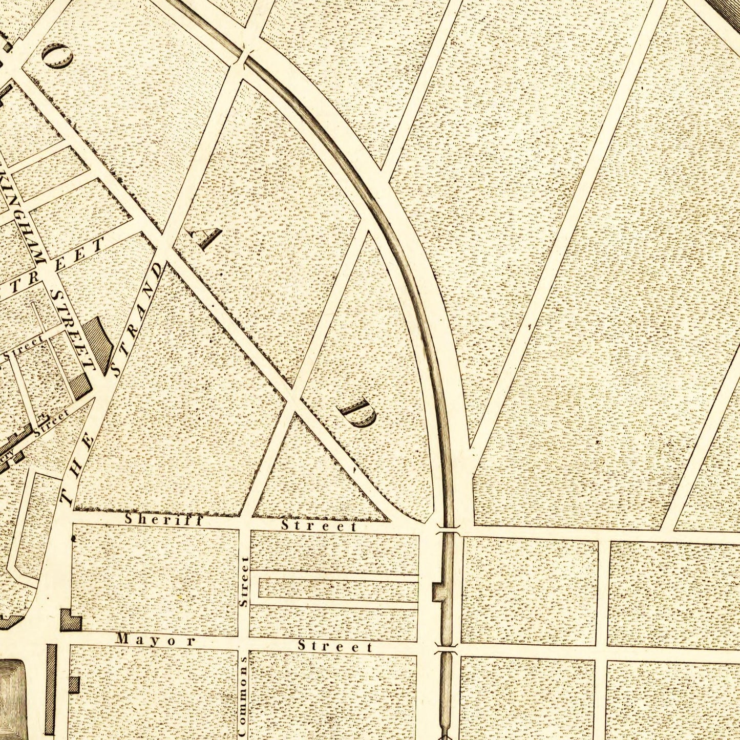 Historischer Stadtplan Dublin um 1797