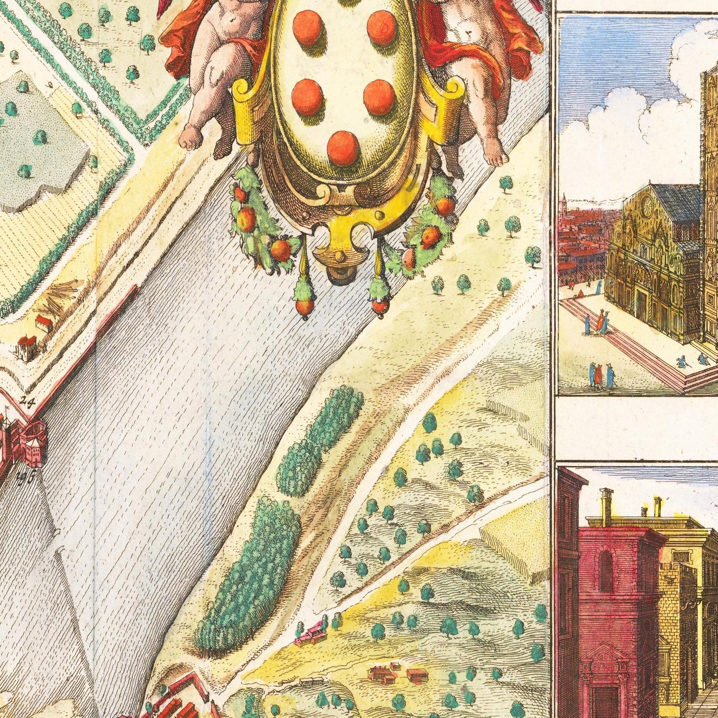 Historischer Stadtplan Florenz um 1660