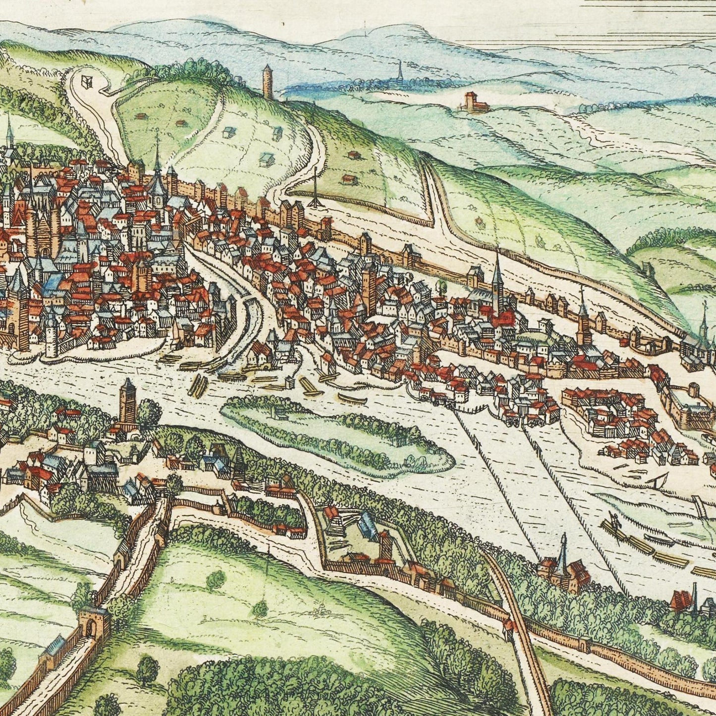 Historische Stadtansicht Prag um 1580