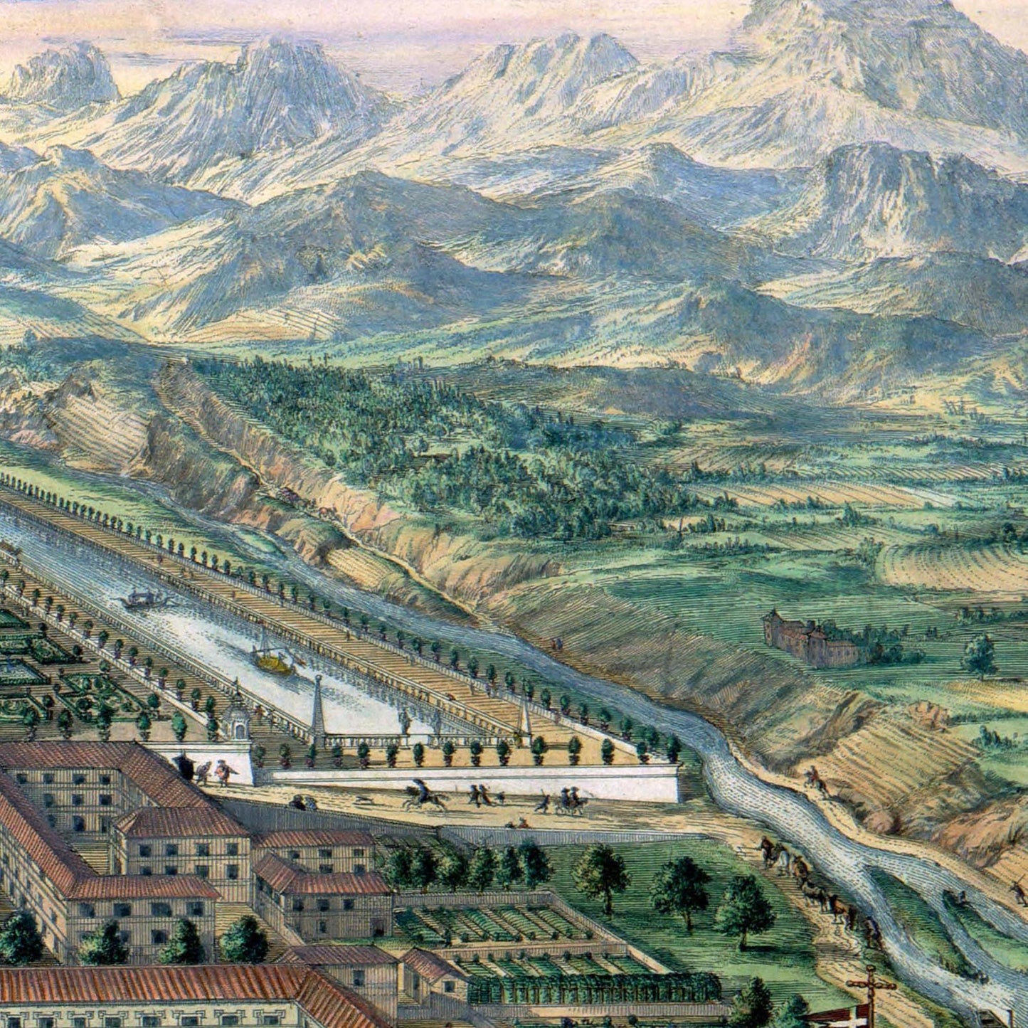 Historische Stadtansicht Turin um 1682