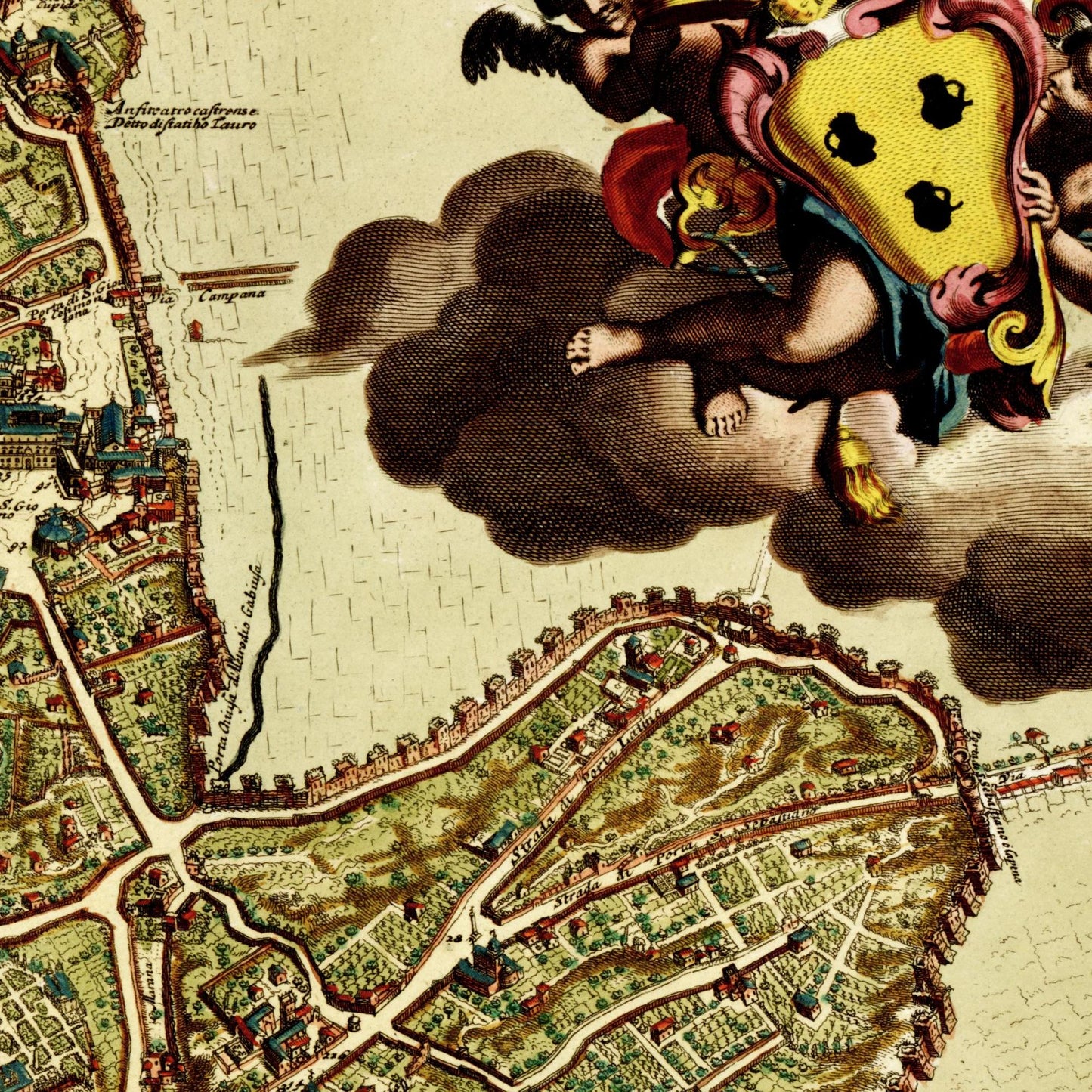 Historischer Stadtplan Rom um 1700