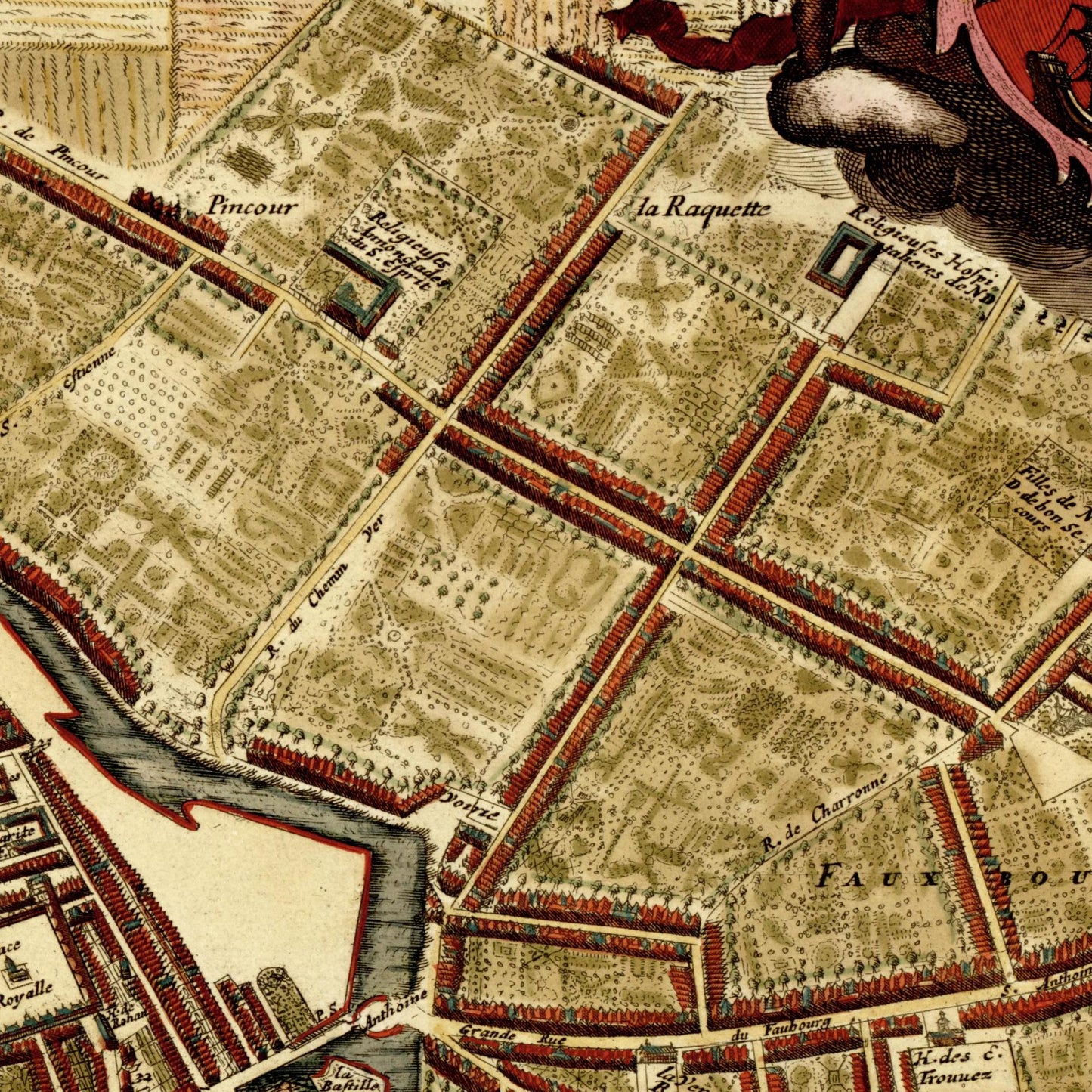 Historischer Stadtplan Paris um 1700