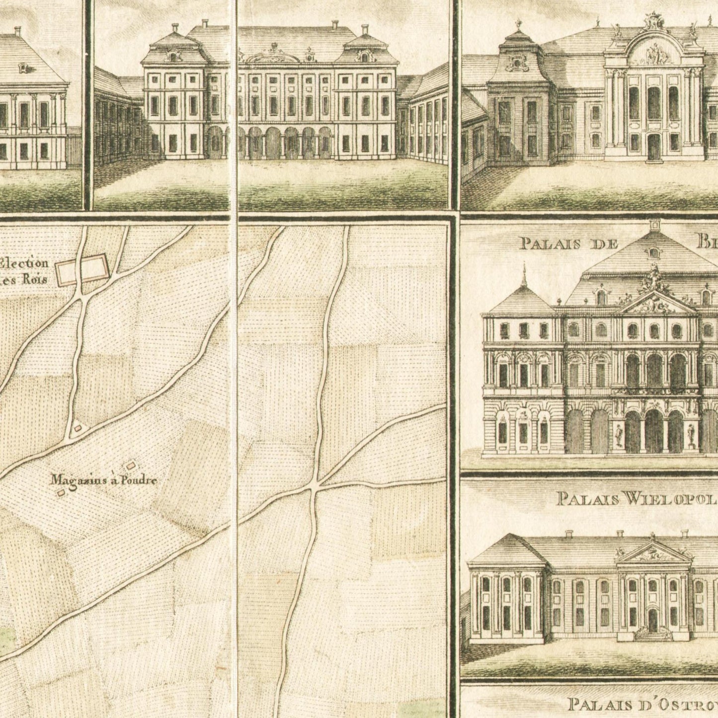 Historischer Stadtplan Warschau um 1772
