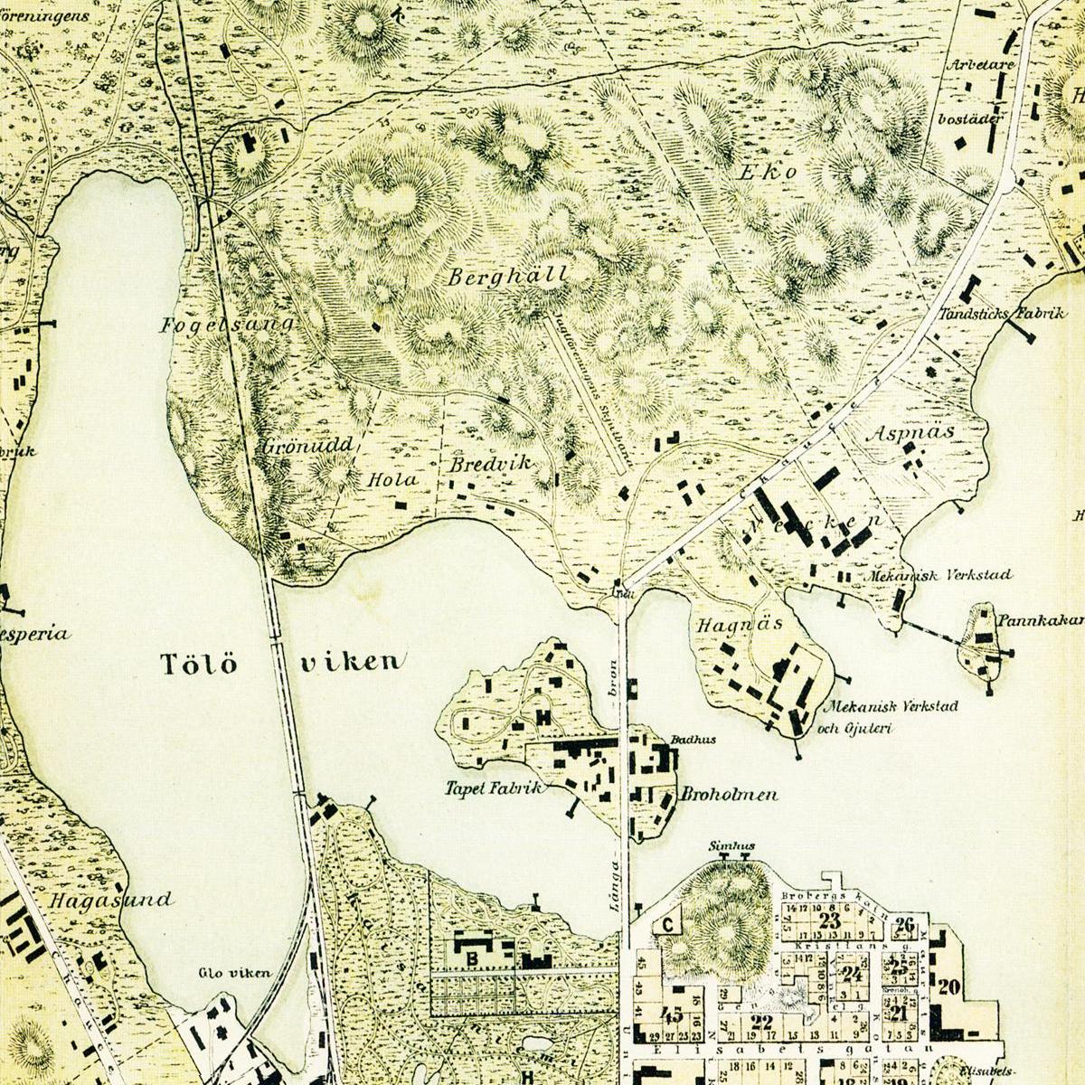 Historischer Stadtplan Helsinki um 1876