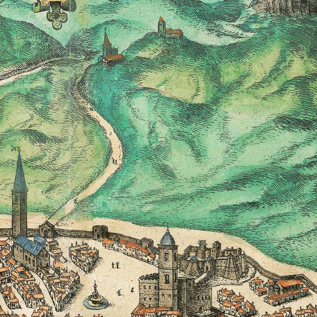 Historische Stadtansicht Rimini um 1609