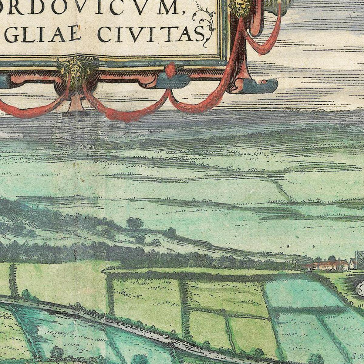 Historische Stadtansicht Norwich um 1609