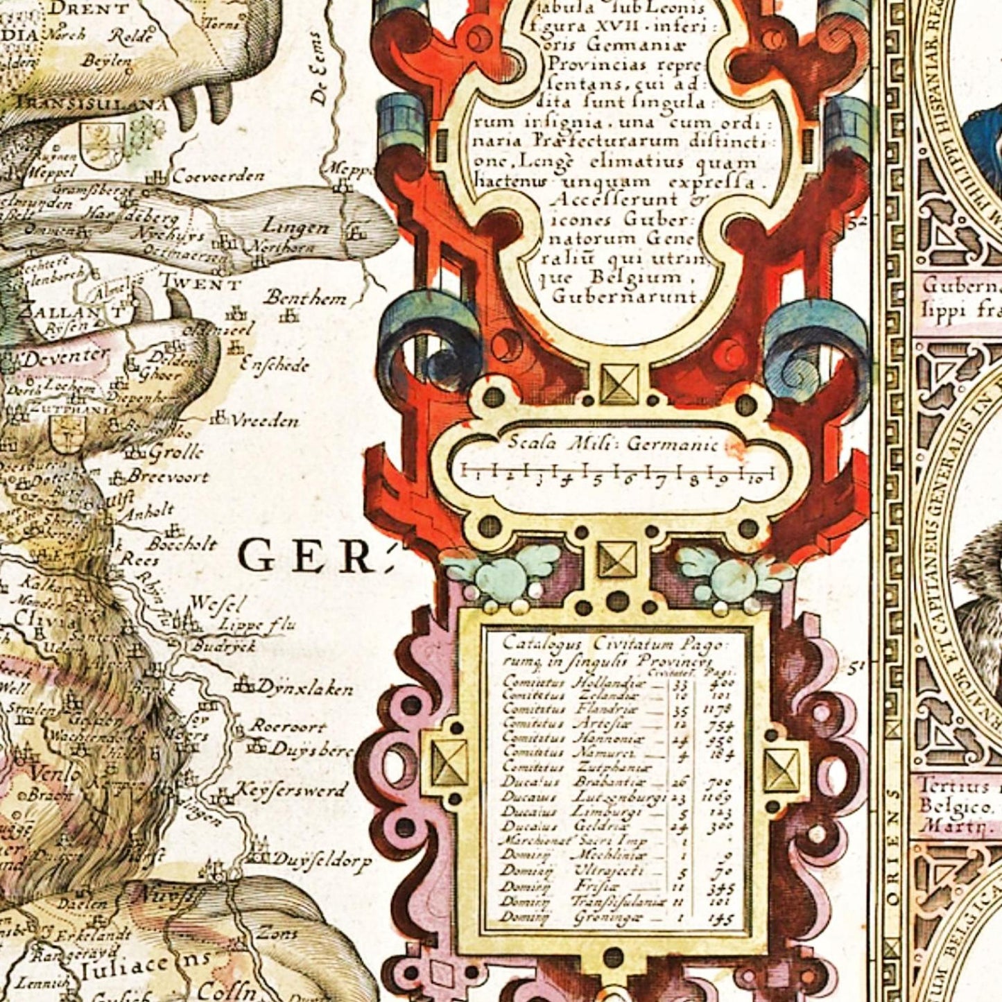 Historische Landkarte Belgien um 1650