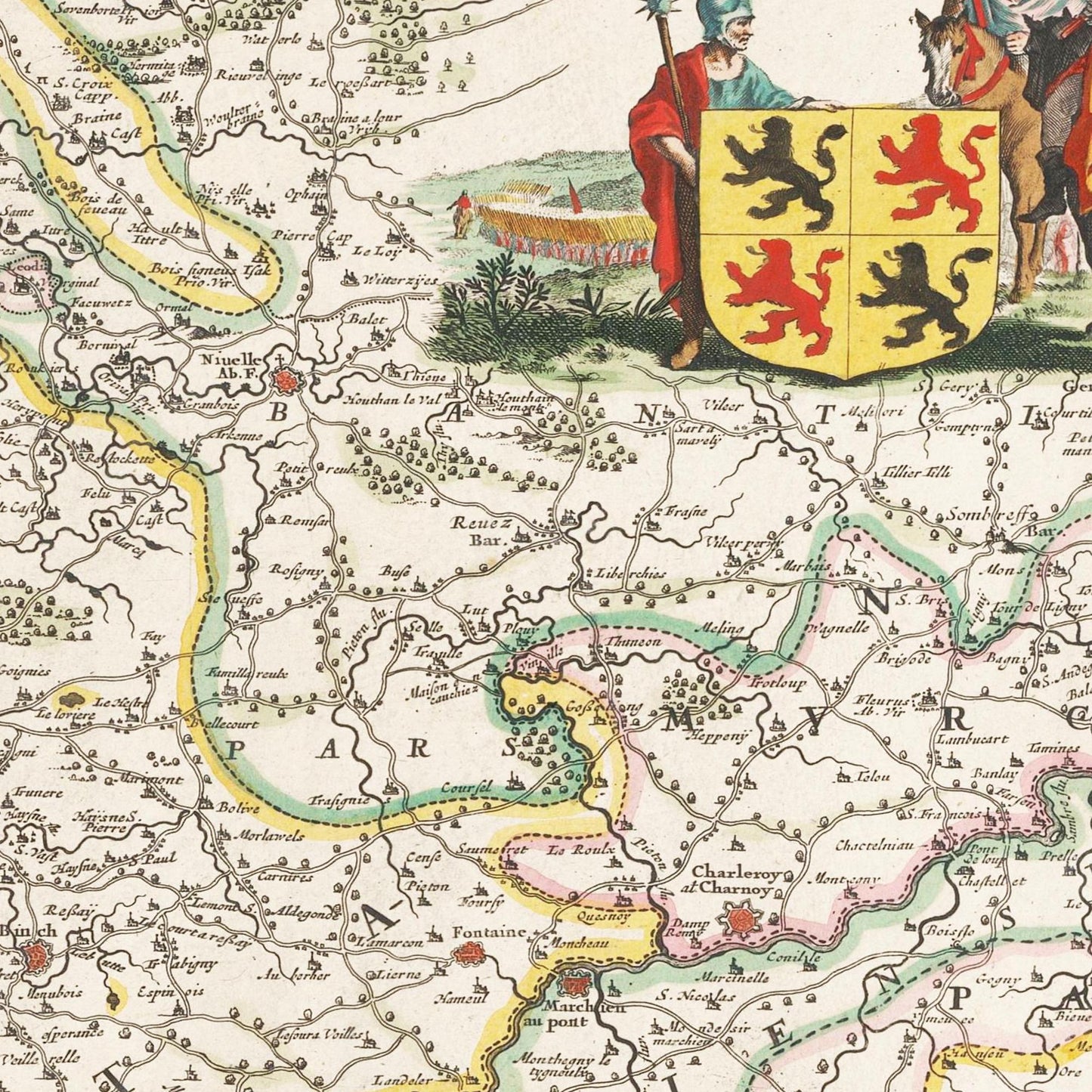 Historische Landkarte Hennegau um 1670