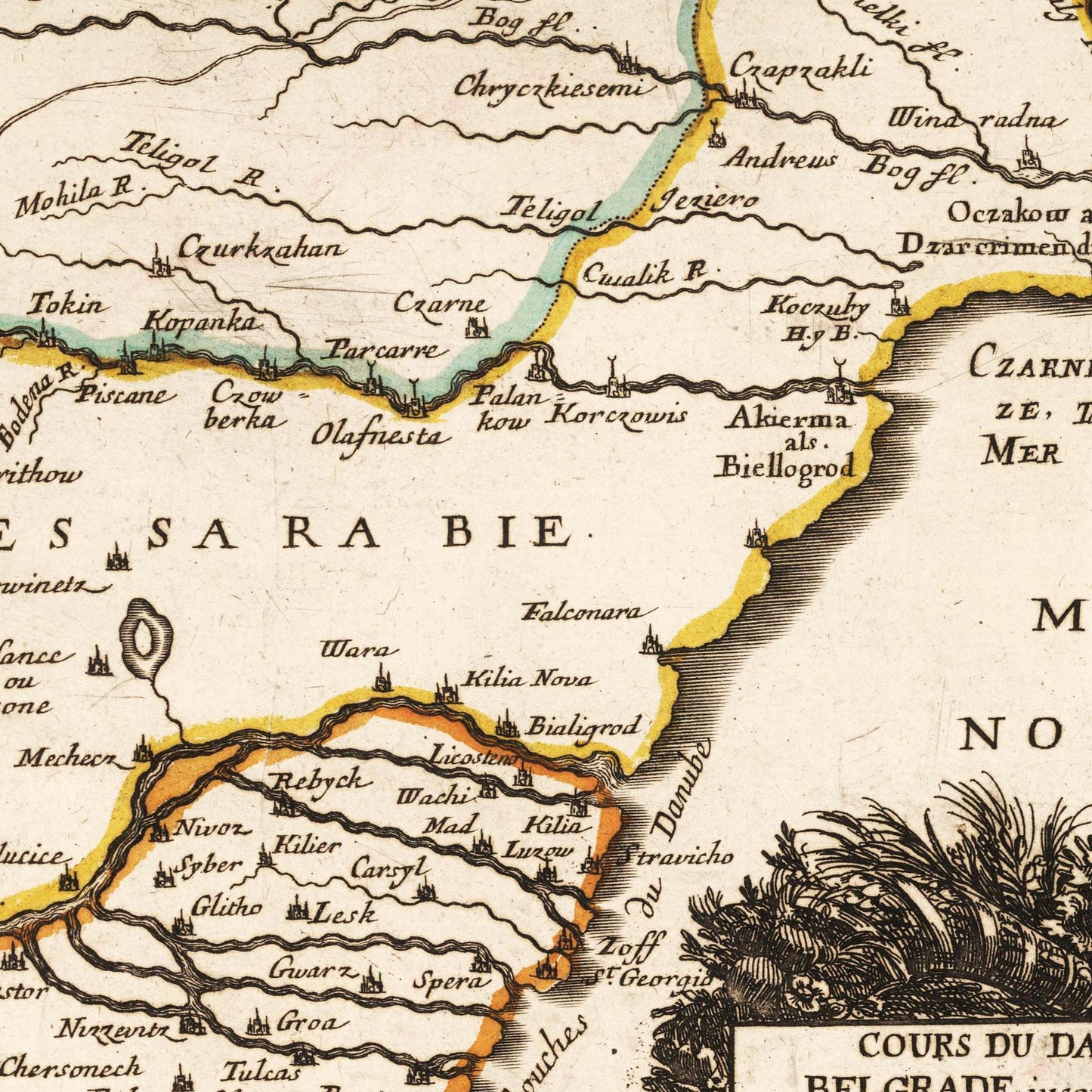 Historische Landkarte Bulgarien um 1665