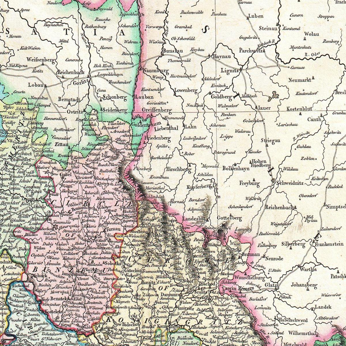 Historische Landkarte Tschechien um 1800