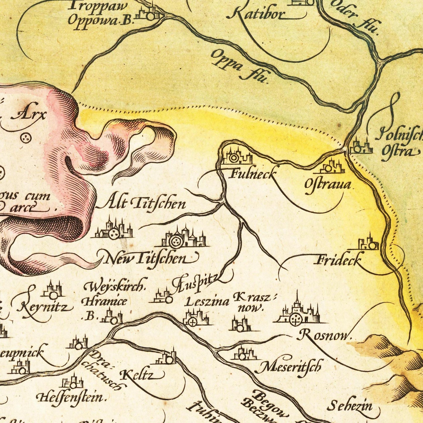Historische Landkarte Mähren um 1609