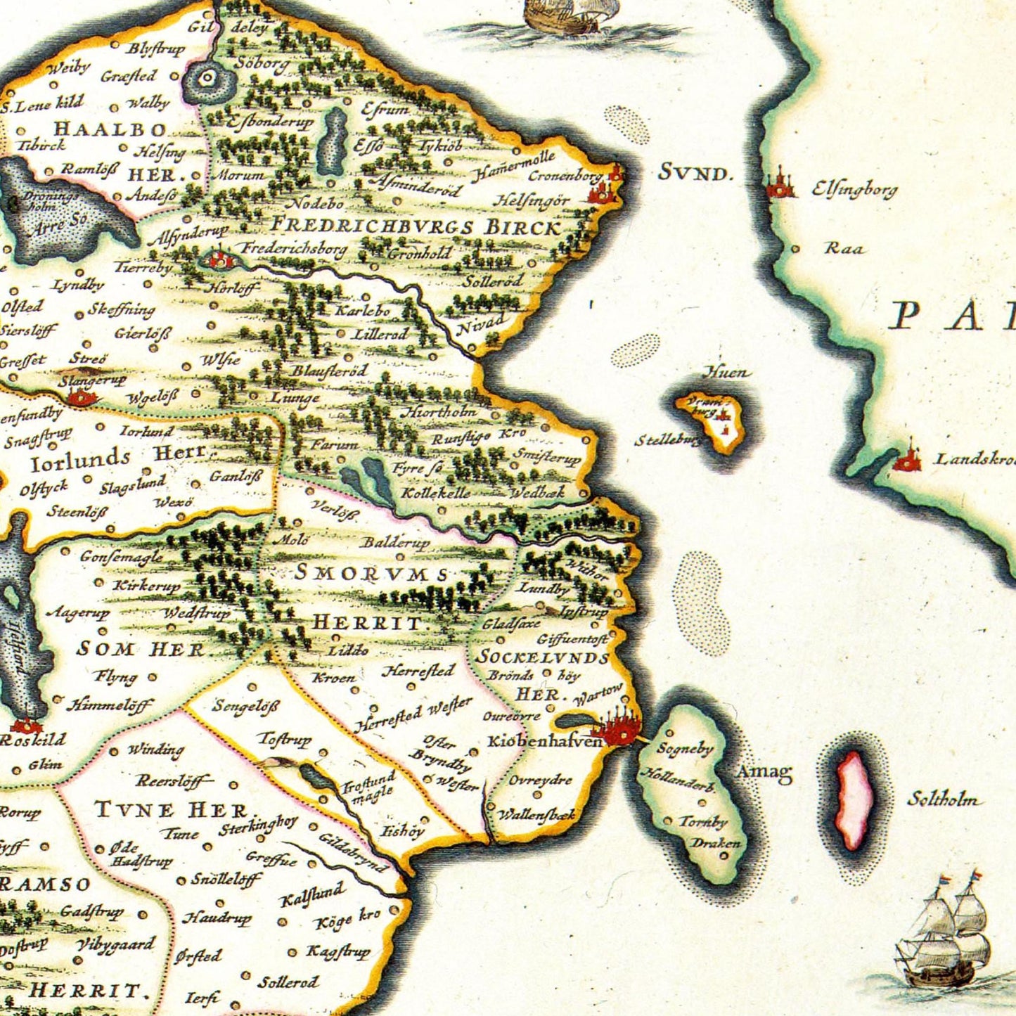 Historische Landkarte Seeland um 1690