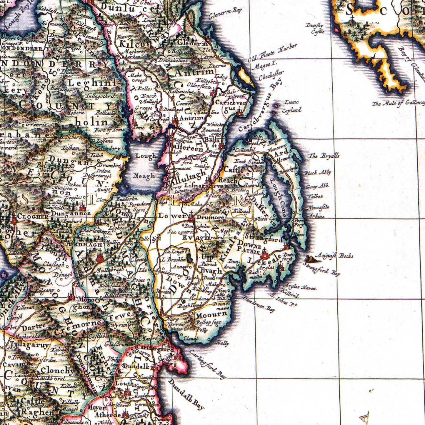 Historische Landkarte Irland um 1646