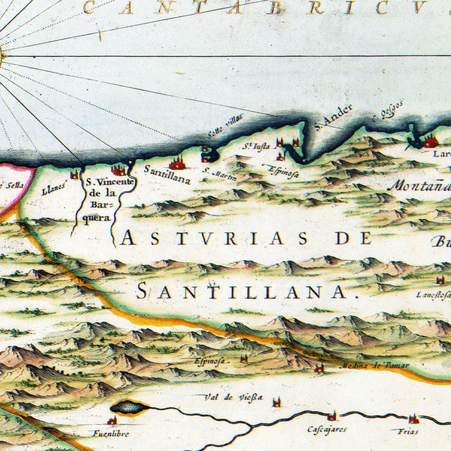 Historische Landkarte Asturien um 1690