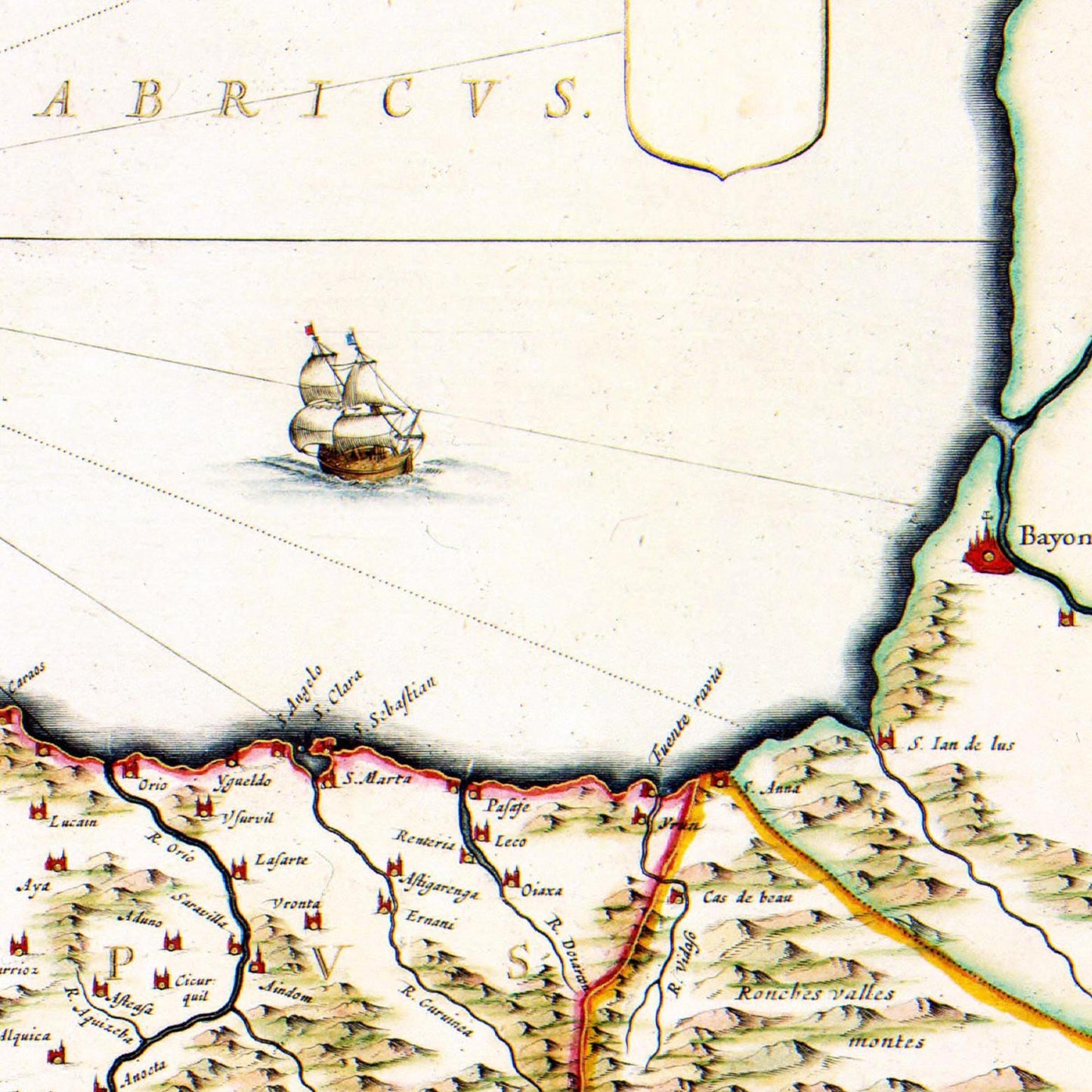 Historische Landkarte Kantabrien & Baskenland um 1690