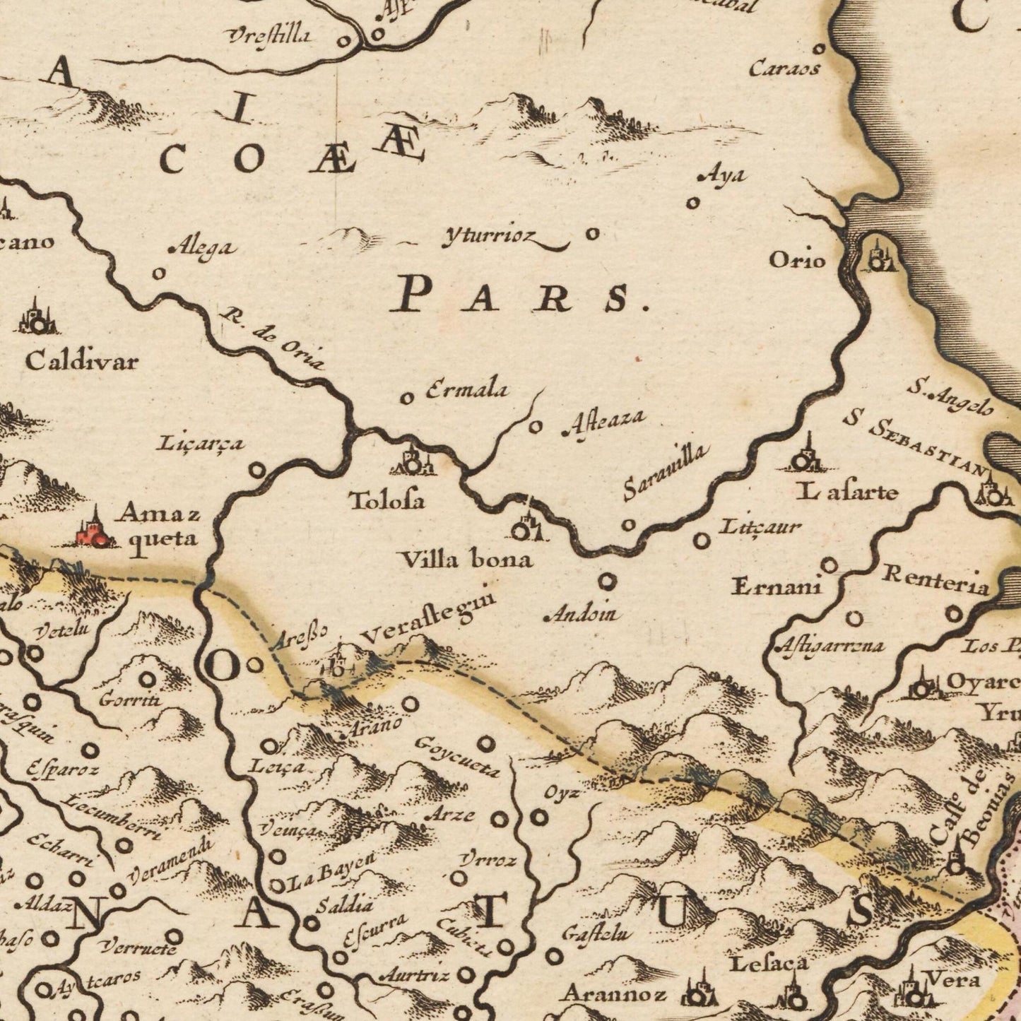 Historische Landkarte Navarra um 1698