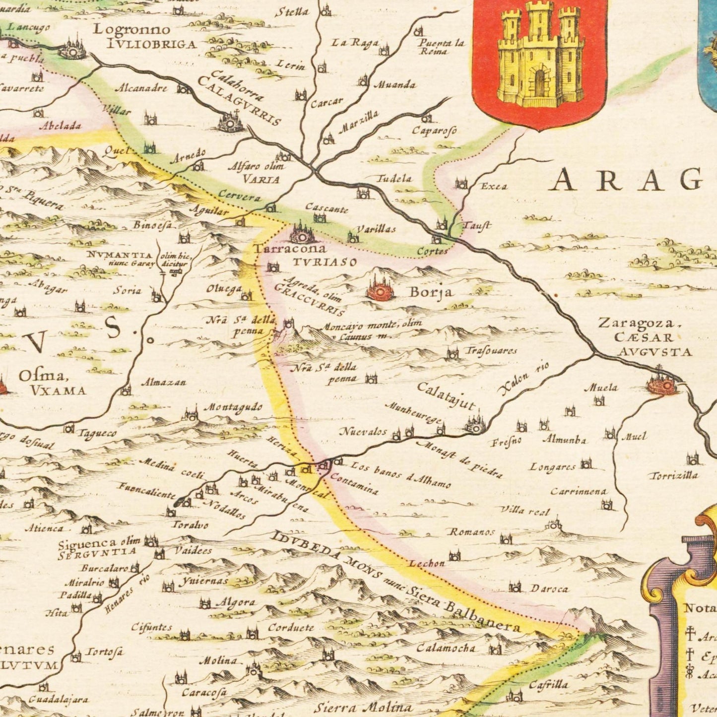 Historische Landkarte Kastilien und León um 1635