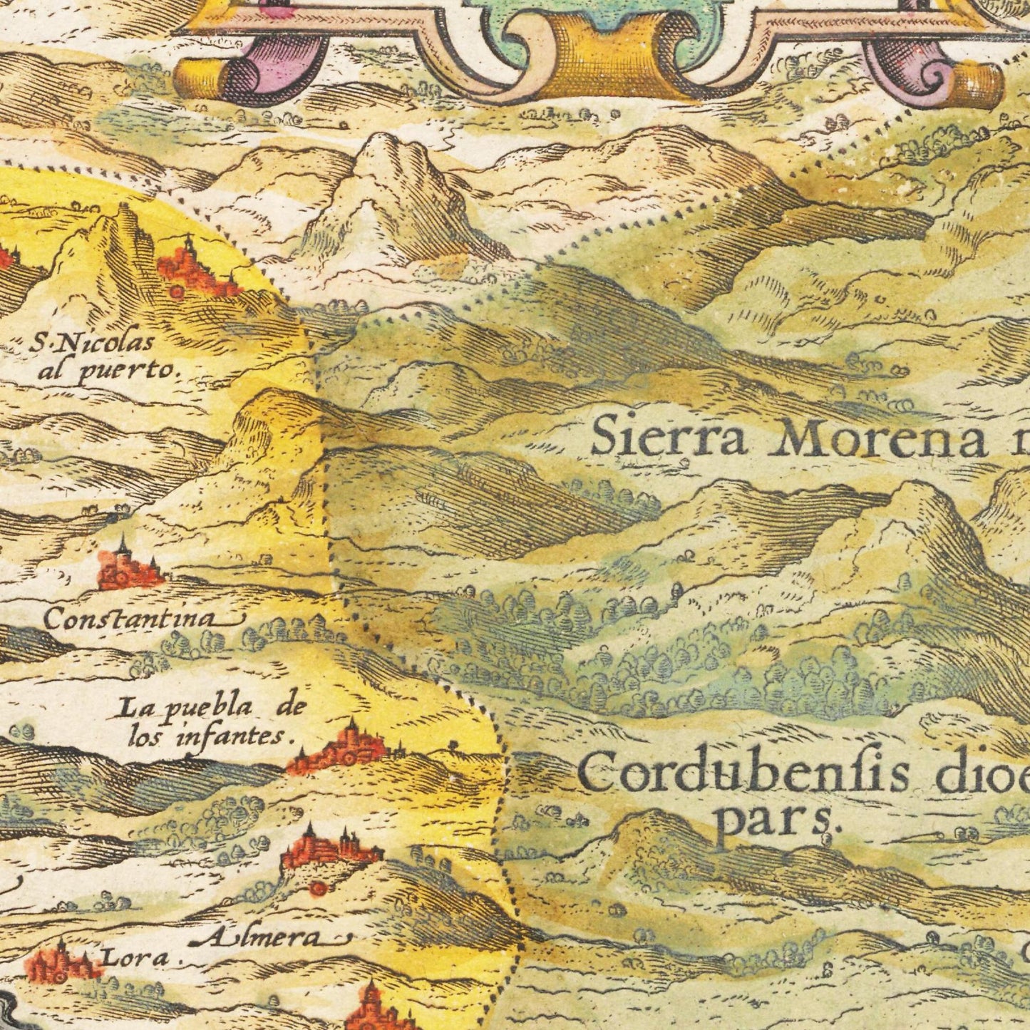 Historische Landkarte Andalusien um 1609