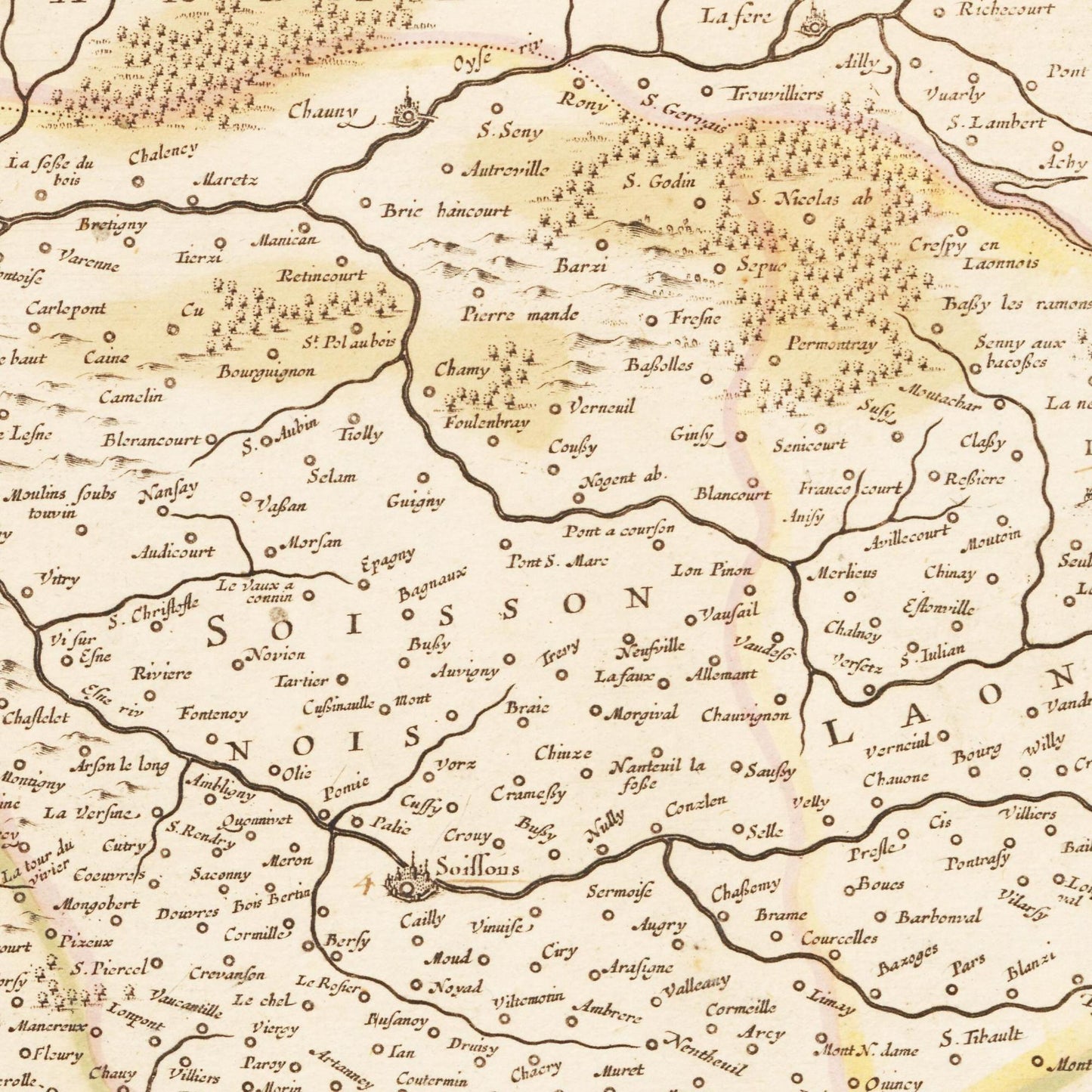 Historische Landkarte Île-de-France um 1698