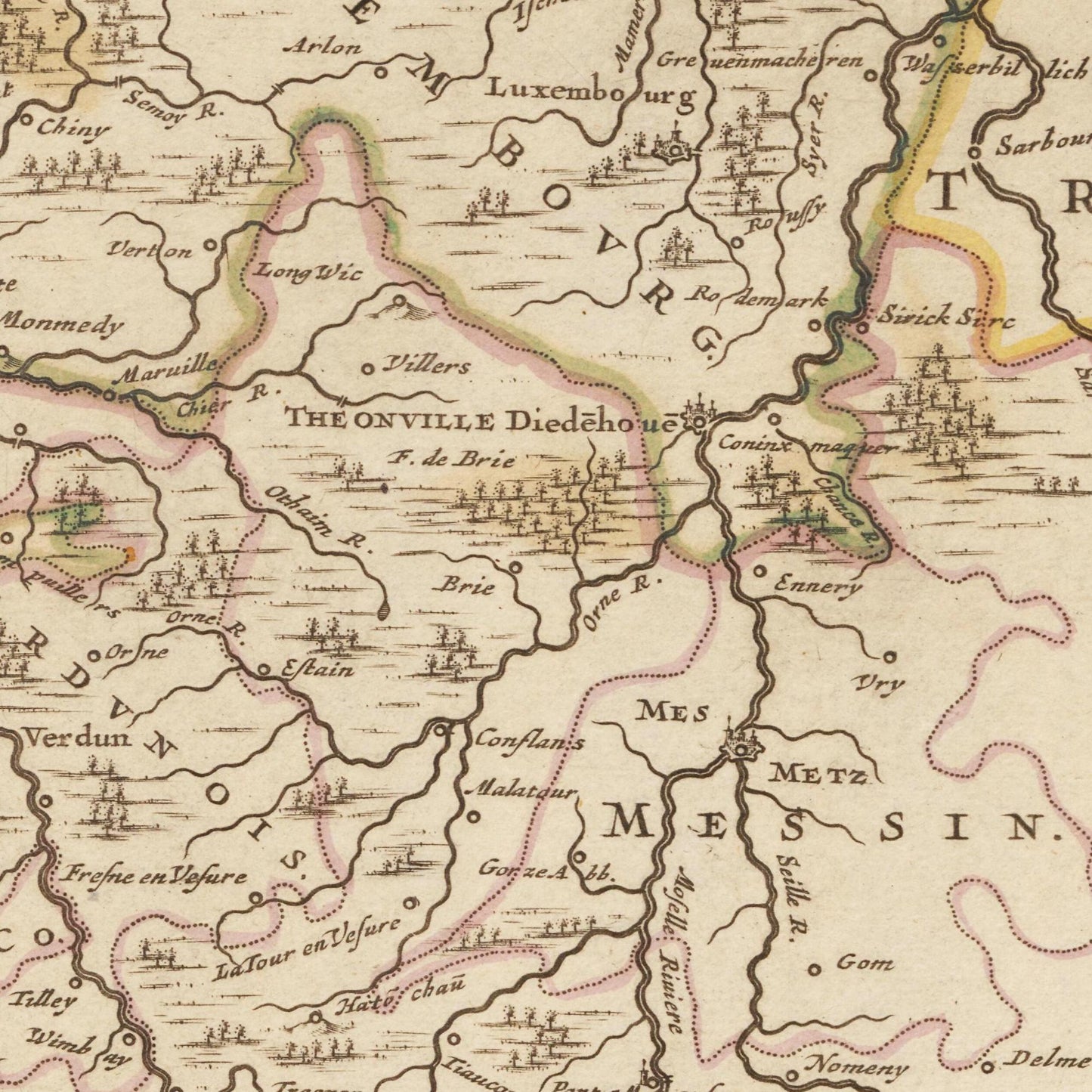 Historische Landkarte Champagne um 1698