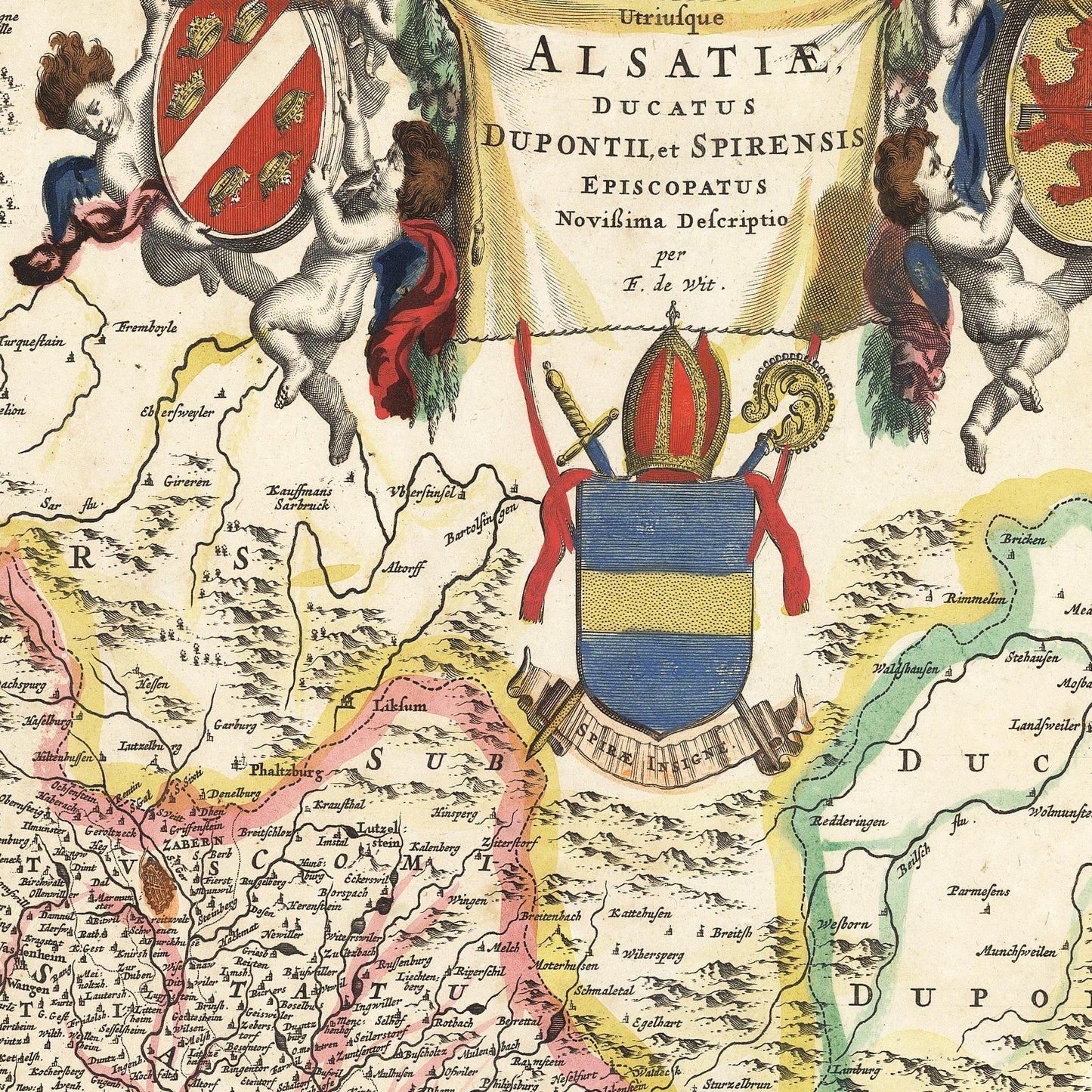Historische Landkarte Elsass um 1647