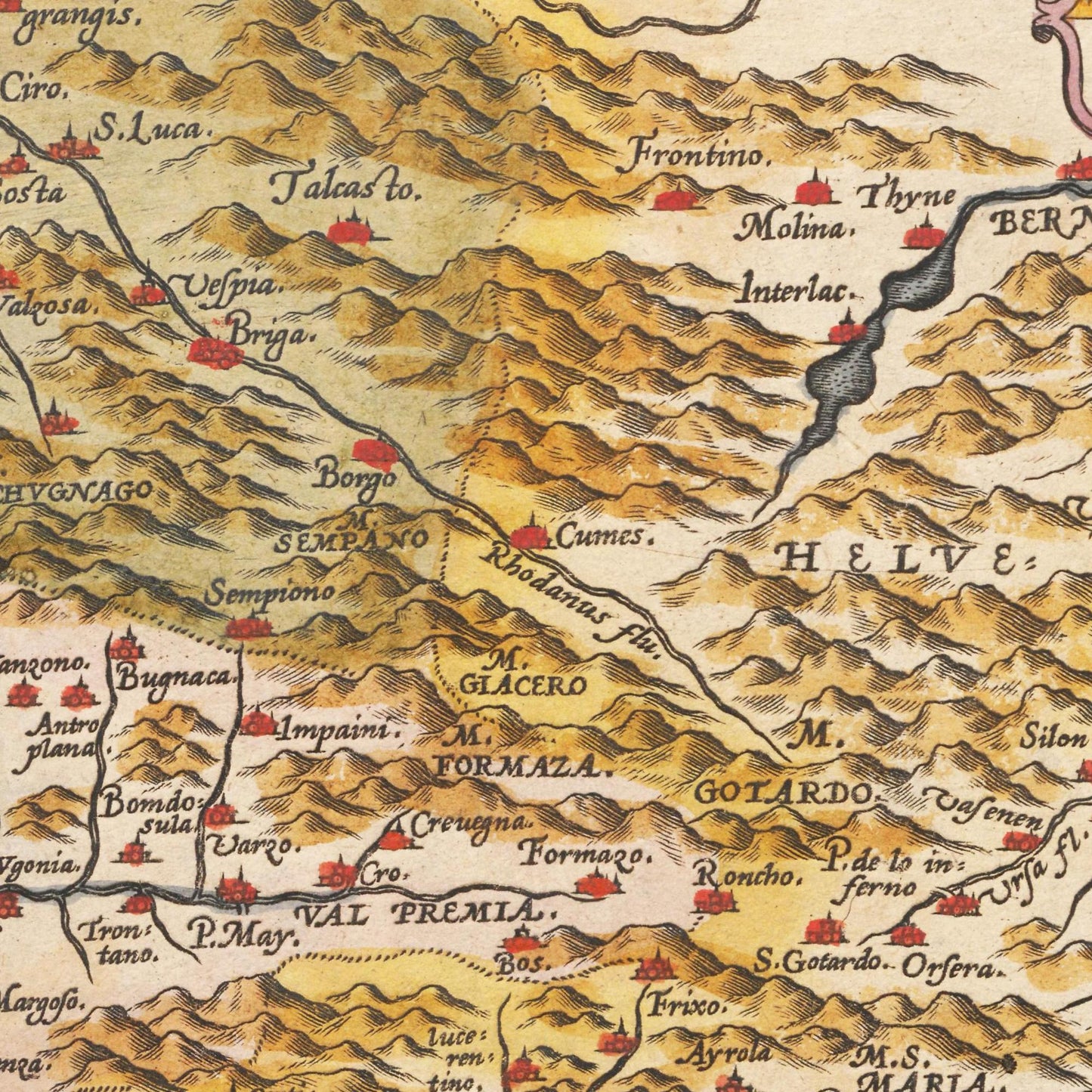 Historische Landkarte Lombardei um 1609