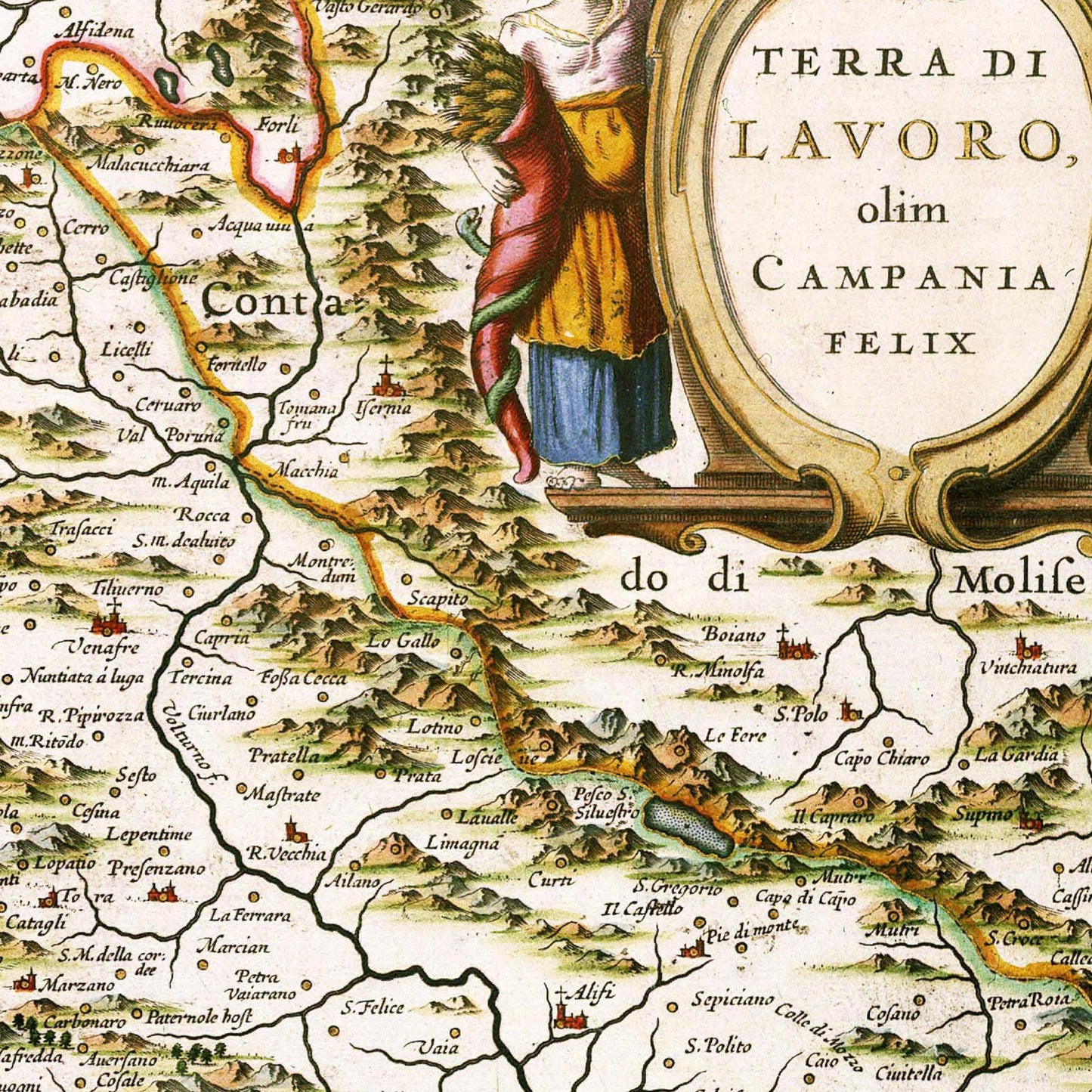 Historische Landkarte Kampanien um 1690