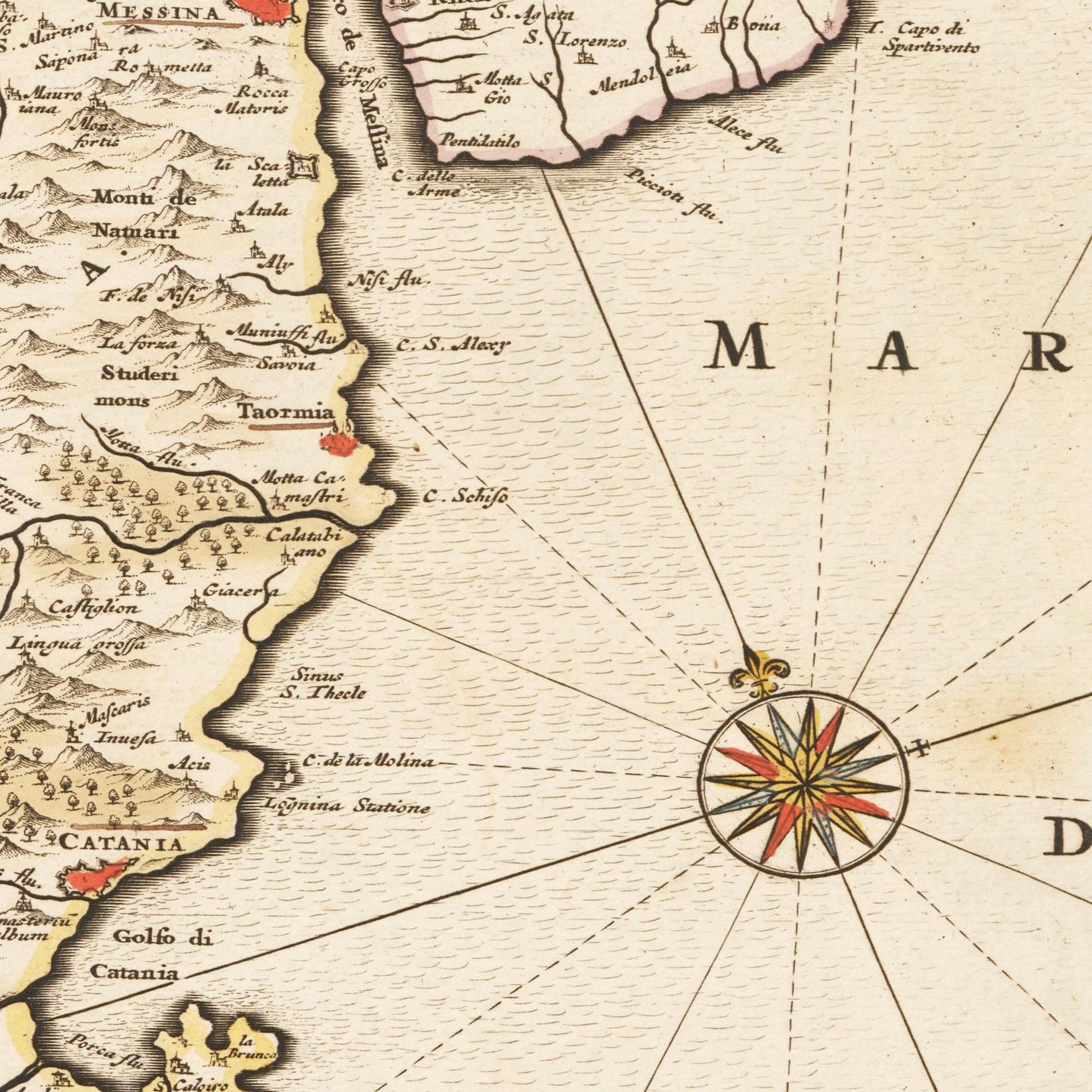 Historische Landkarte Sizilien um 1698