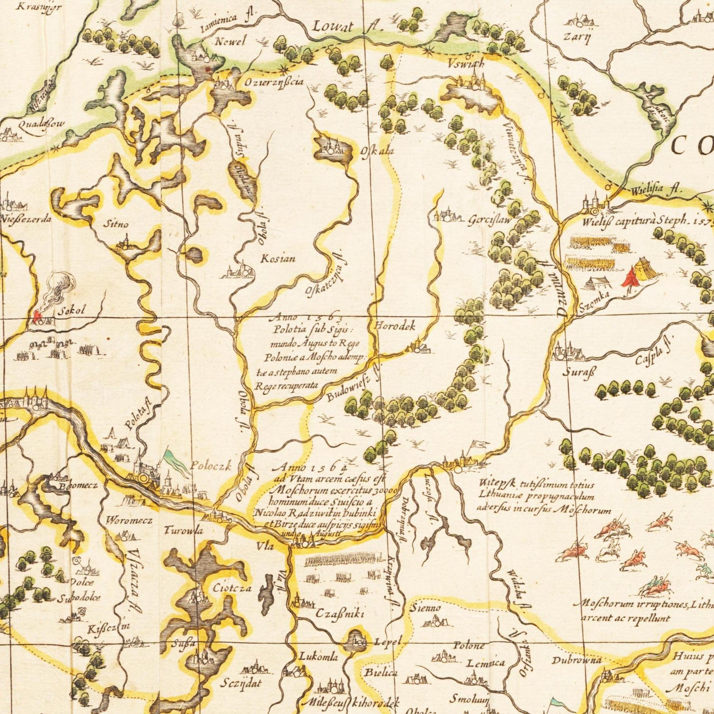 Historische Landkarte Litauen um 1635