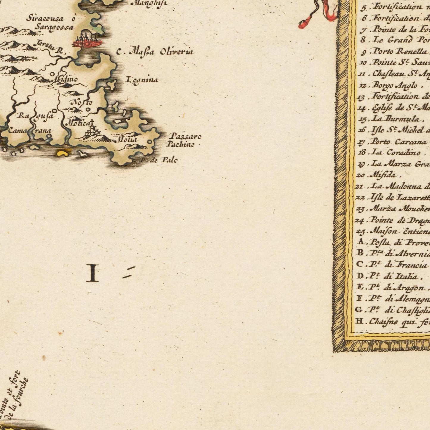 Historische Landkarte Malta um 1698