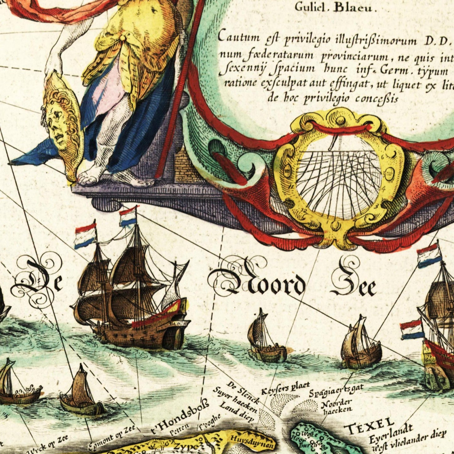 Historische Landkarte Niederlande um 1647