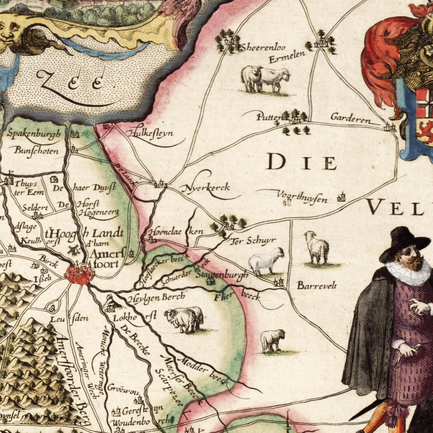 Historische Landkarte Provinz Utrecht um 1617