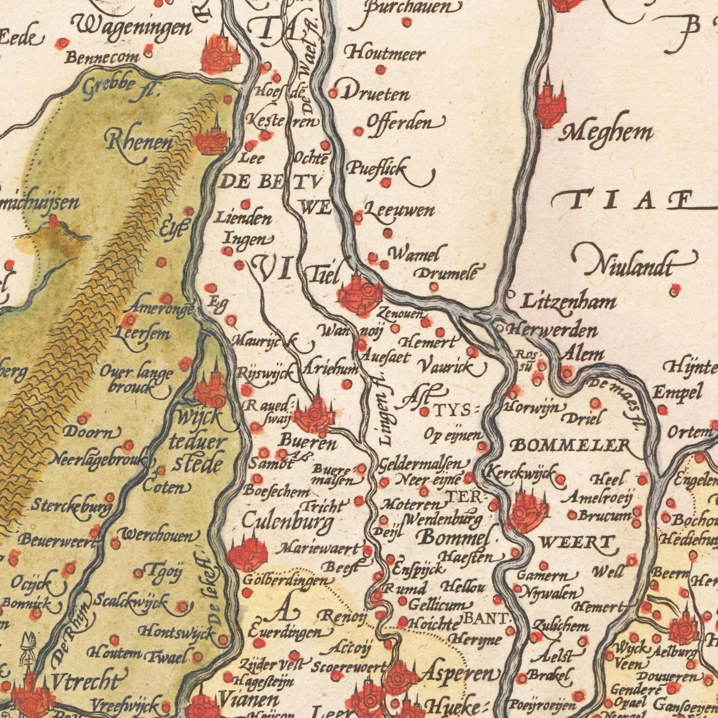 Historische Landkarte Provinz Holland um 1609