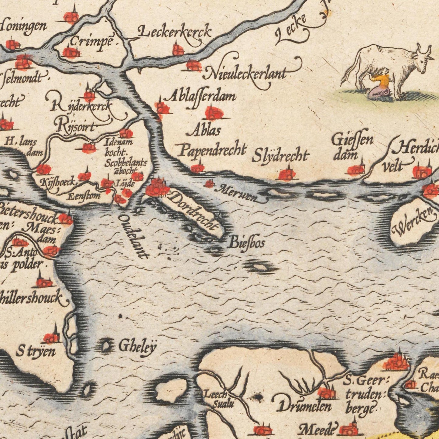 Historische Landkarte Provinz Zeeland um 1609