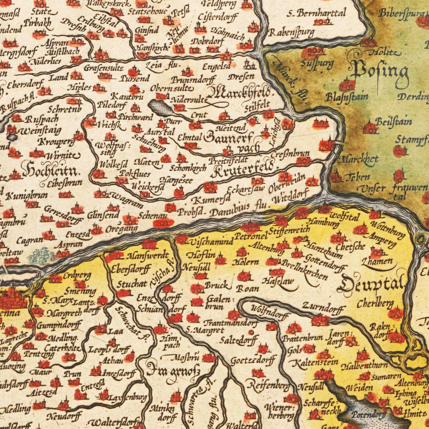 Historische Landkarte Österreich um 1609
