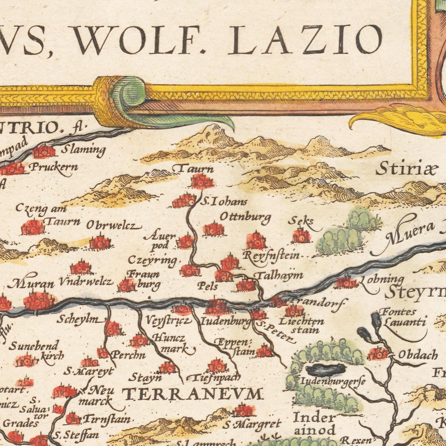 Historische Landkarte Kärnten um 1609