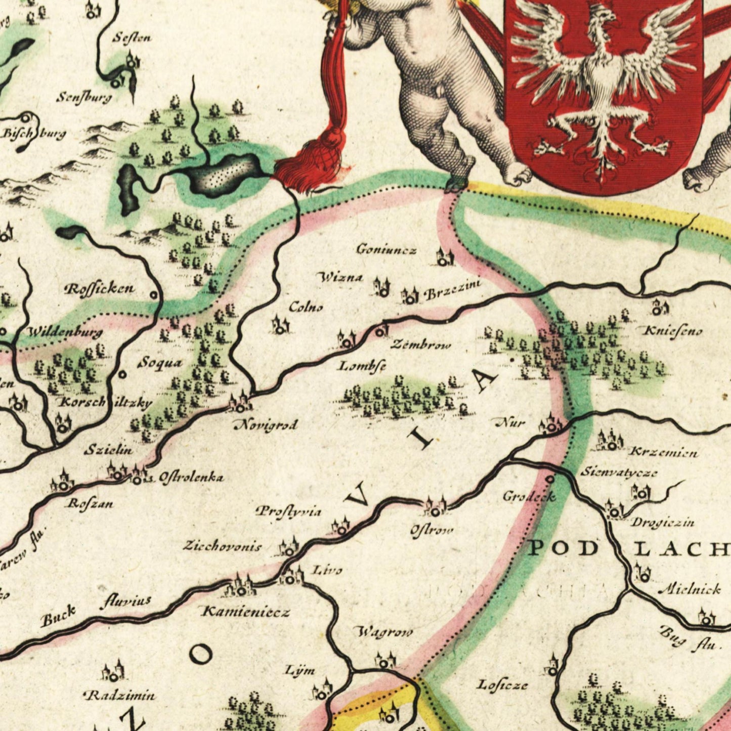 Historische Landkarte Polen um 1647