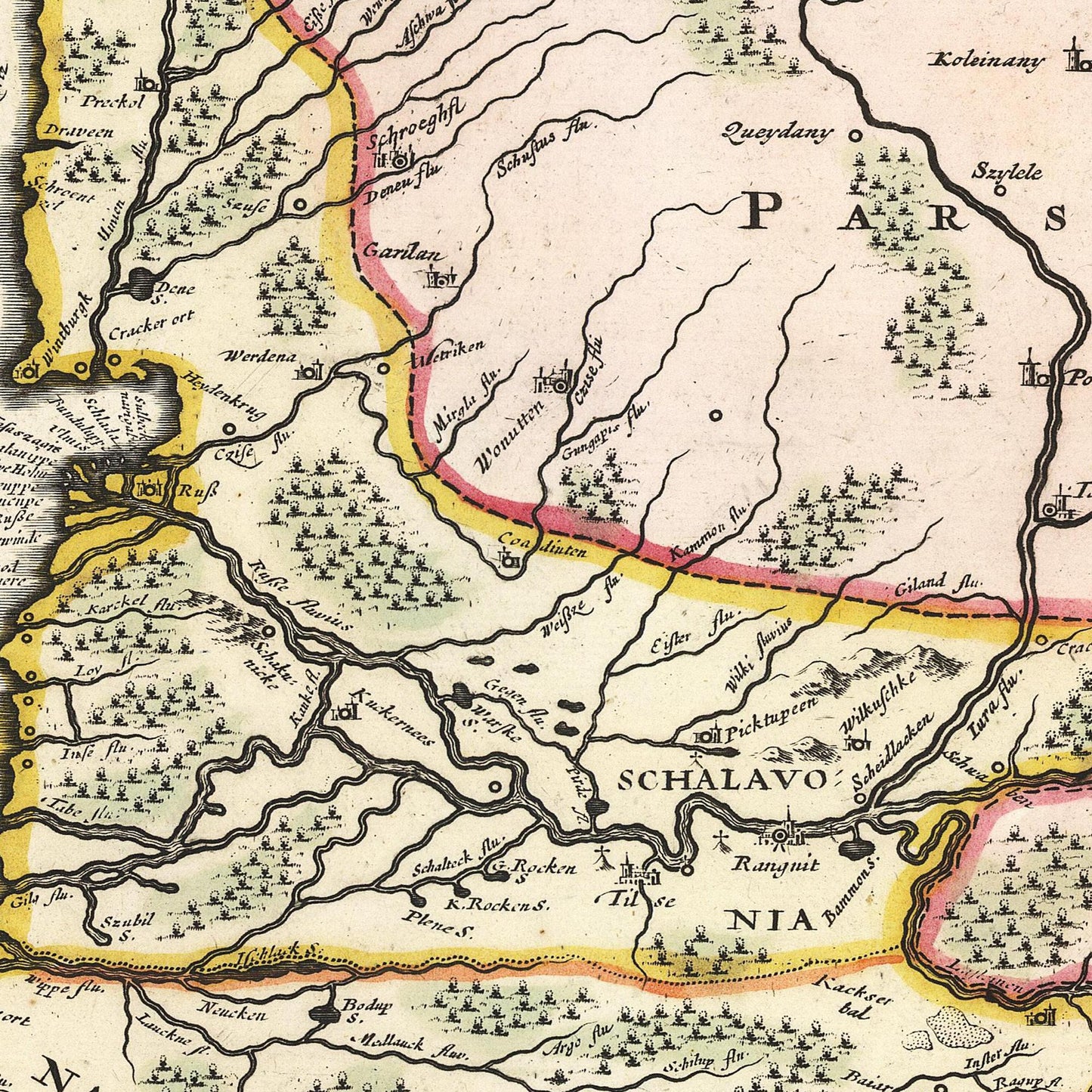 Historische Landkarte Preußen um 1680