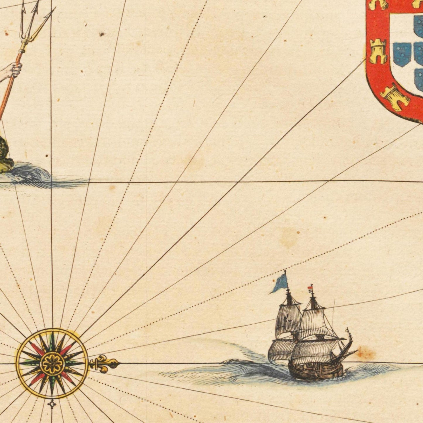 Historische Landkarte Portugal um 1635