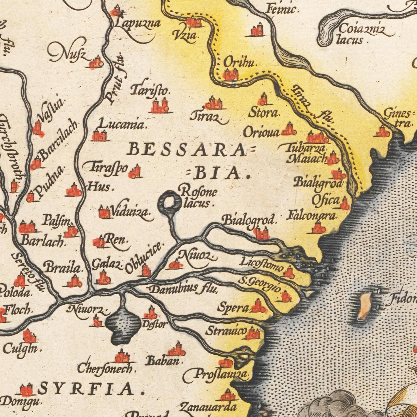 Historische Landkarte Rumänien um 1609