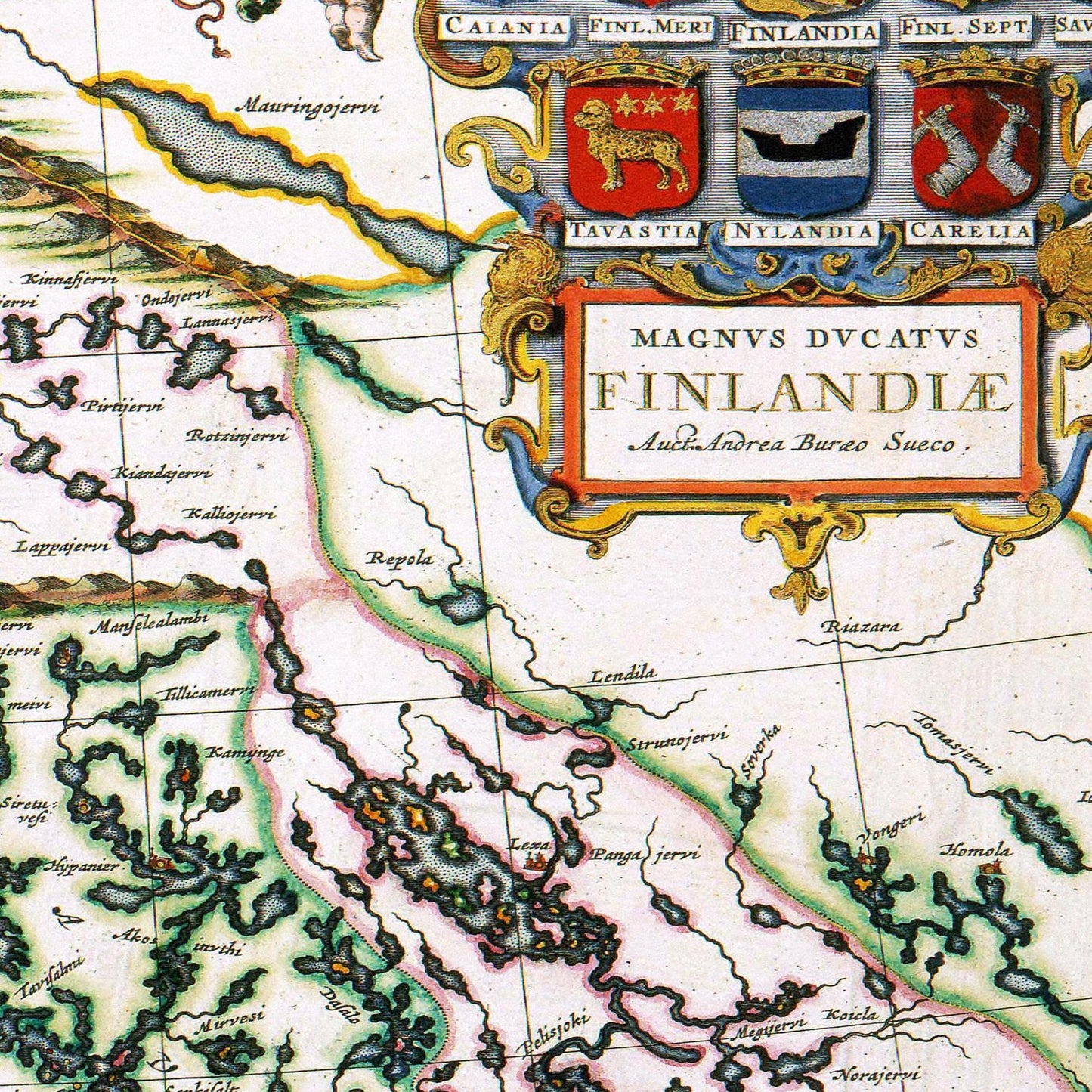 Historische Landkarte Finnland um 1690