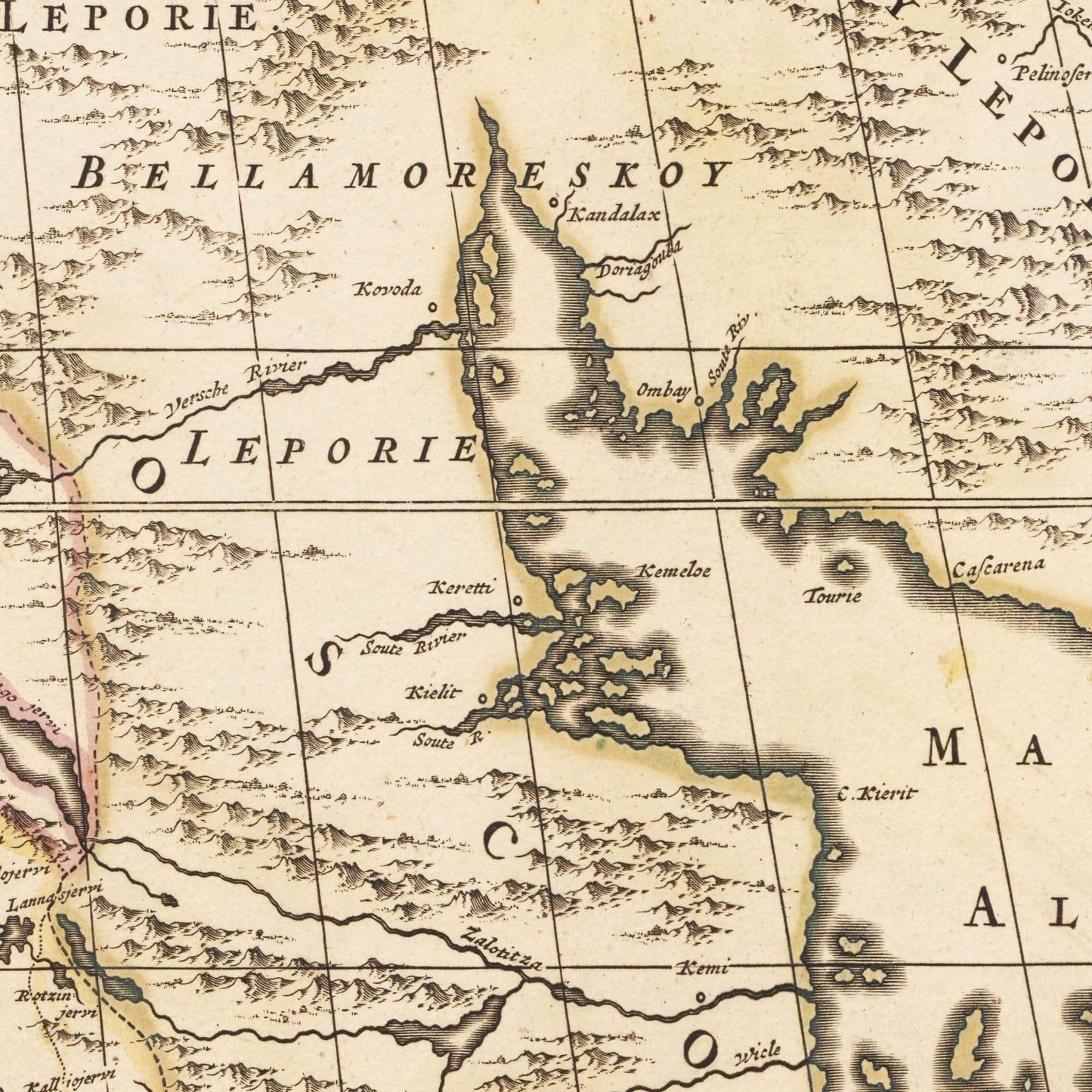 Historische Landkarte Schweden um 1698