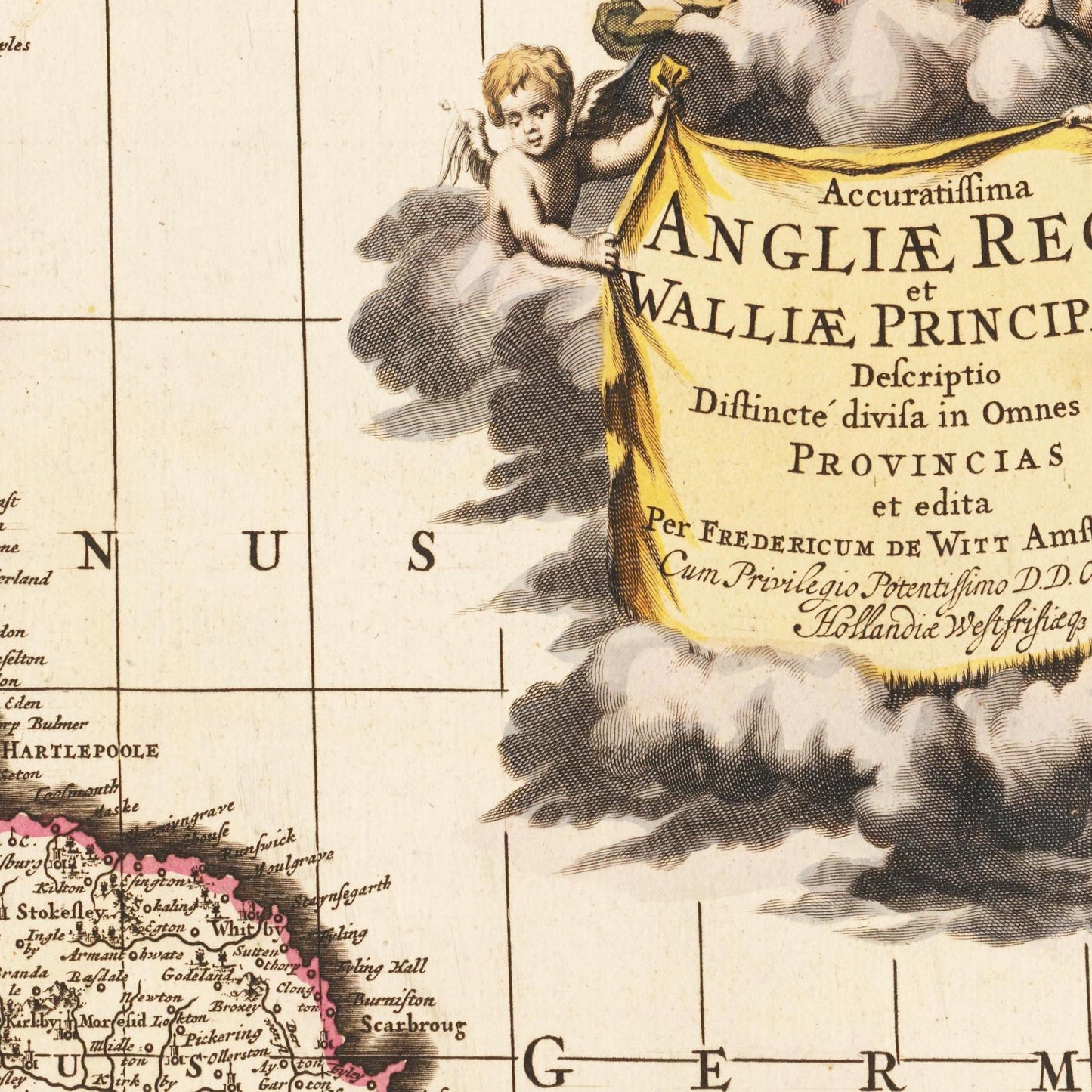 Historische Landkarte England um 1698