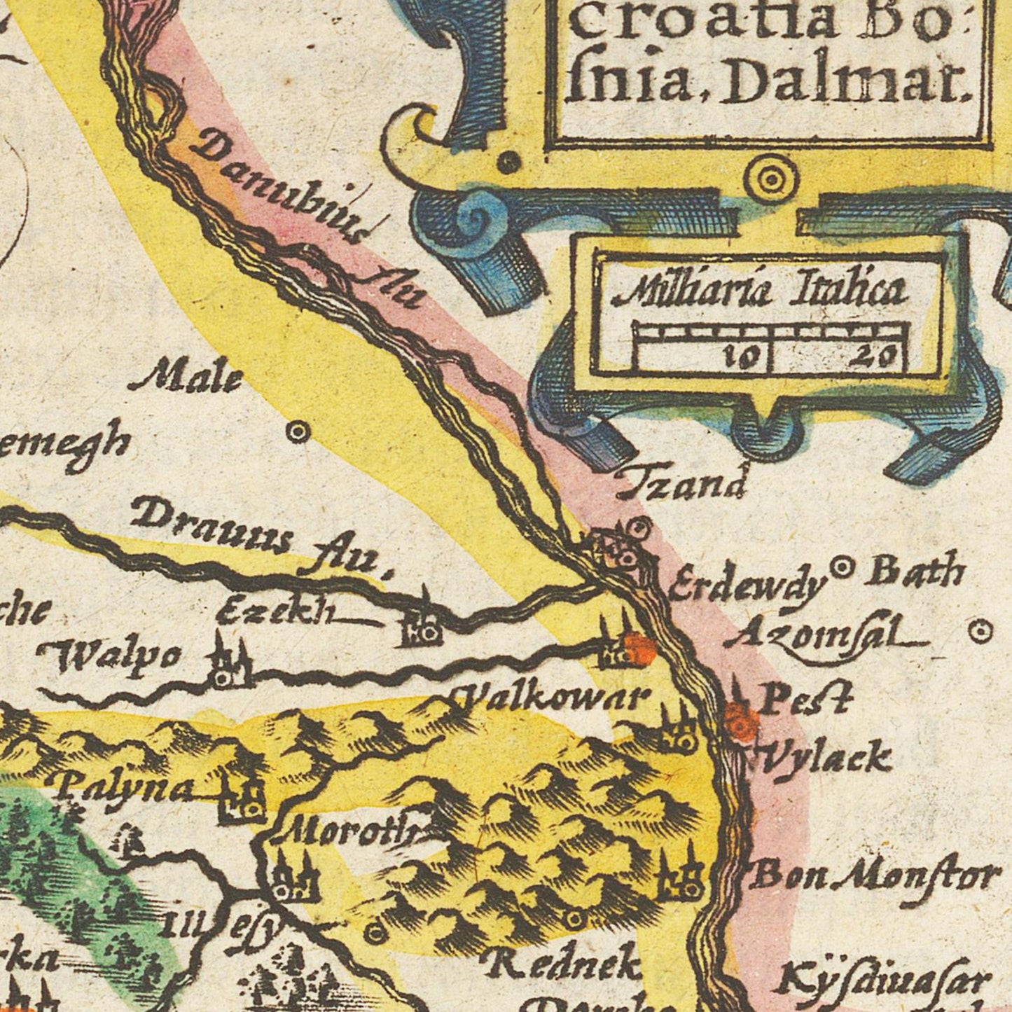 Historische Landkarte Balkan um 1609