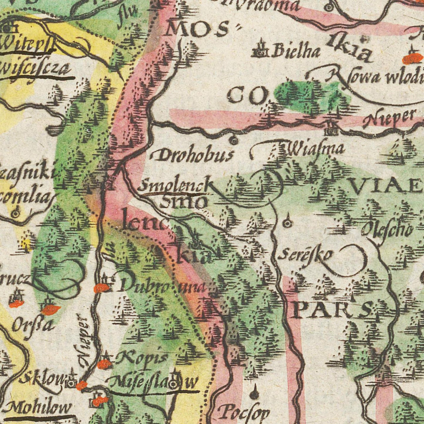 Historische Landkarte Litauen um 1609