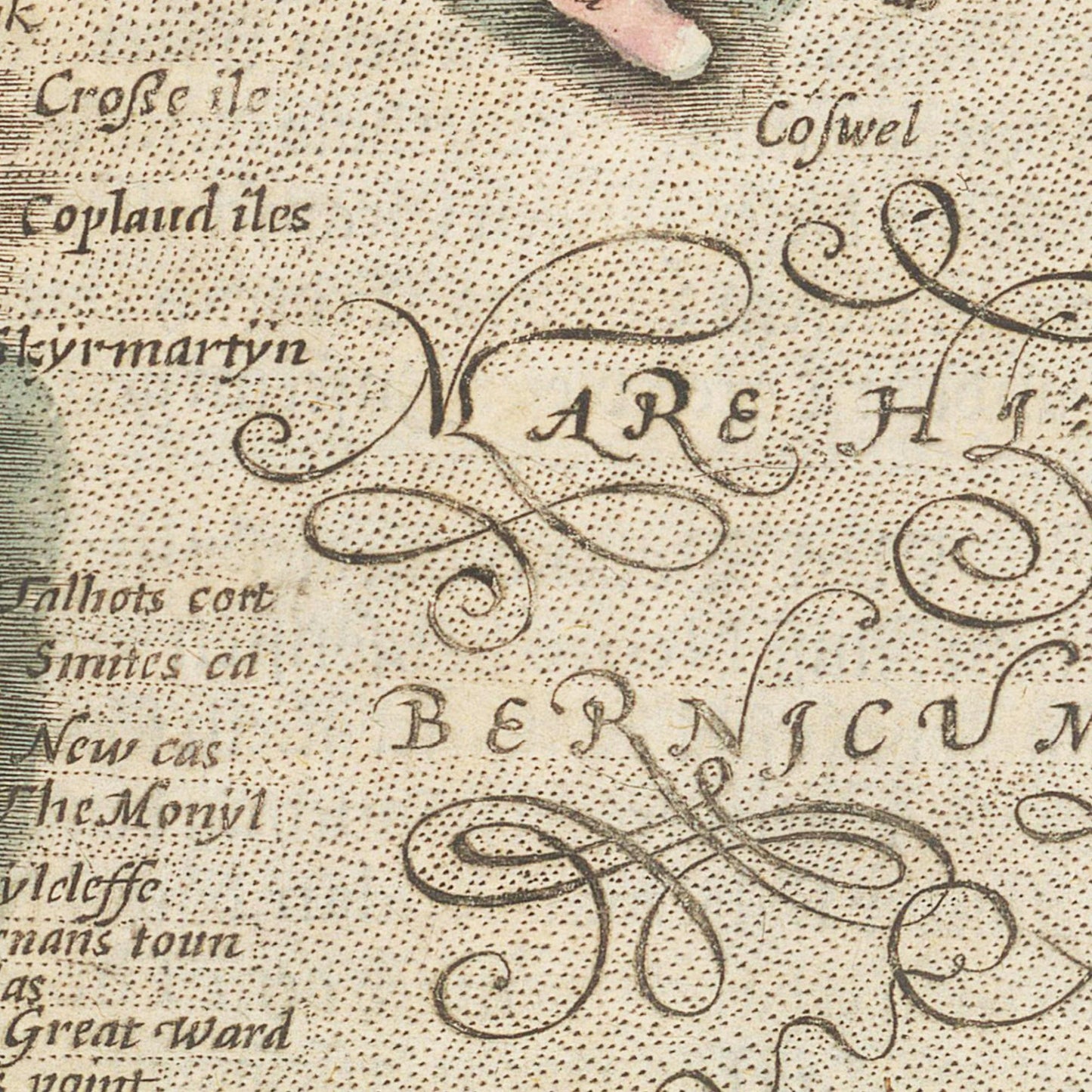 Historische Landkarte Dublin um 1609