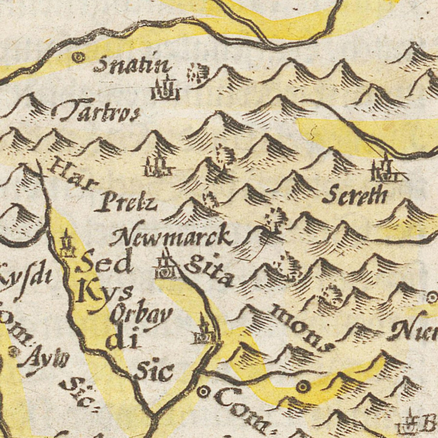 Historische Landkarte Transilvanien um 1609