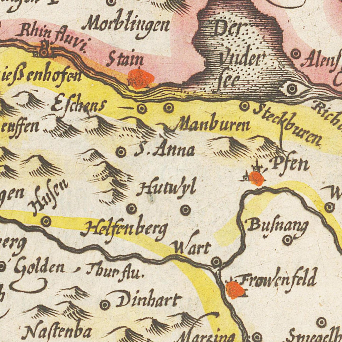 Historische Landkarte Zürichgau um 1609