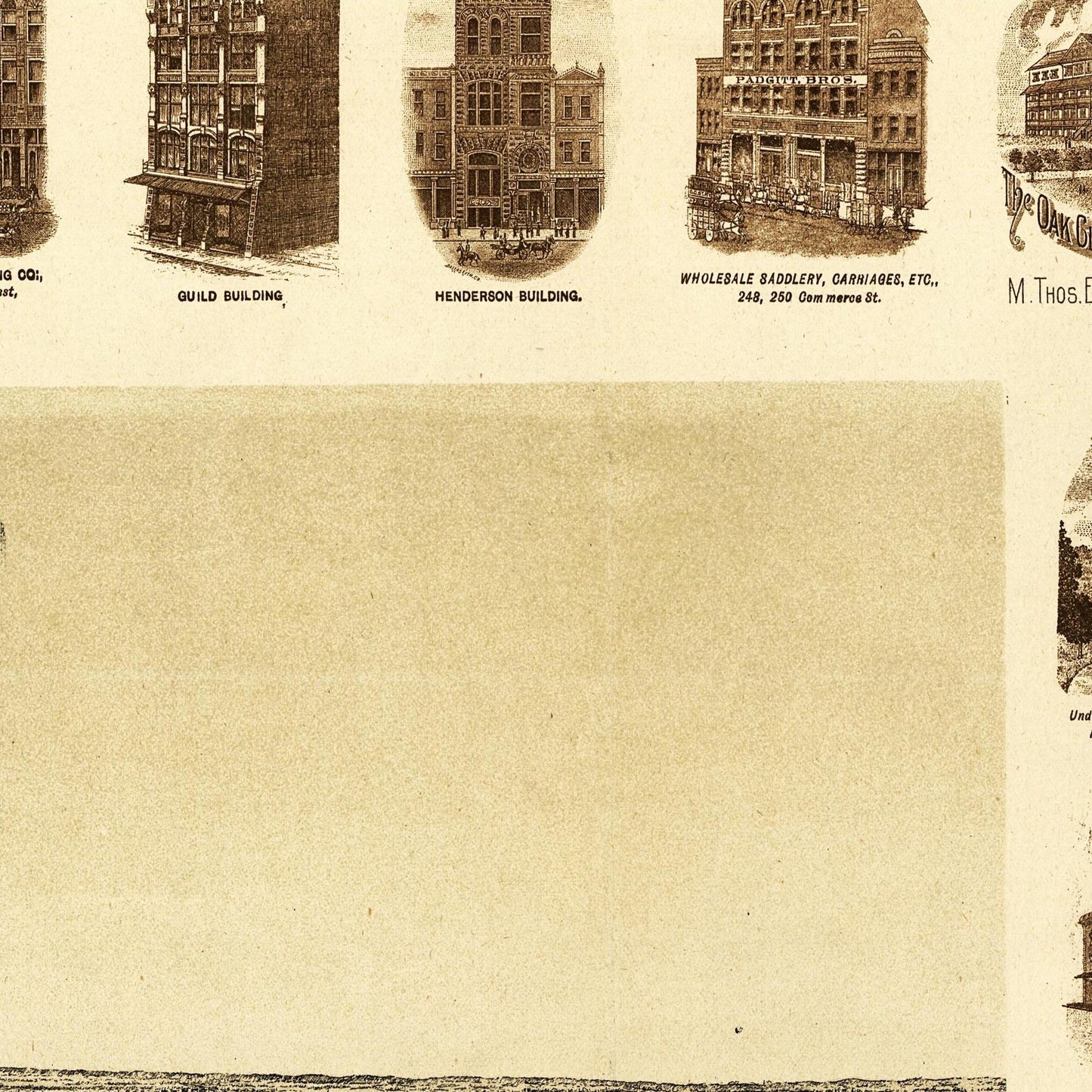 Historische Stadtansicht Dallas um 1892